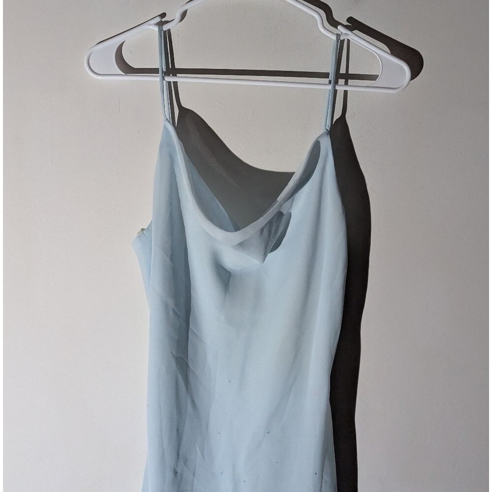 Vintage Deadstock Dollar Y2K/90s Slinky Drape Neck Midi Slip Dress - Picture 2 of 9